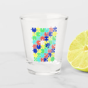 Copo De Shot Peça de realização da consciência do autismo