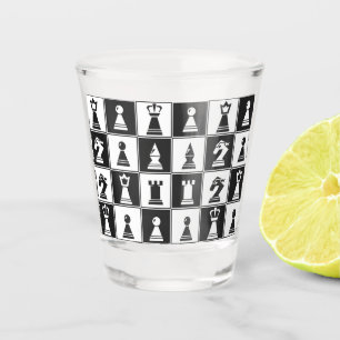 Copo De Shot Peças De Xadrez Vidro