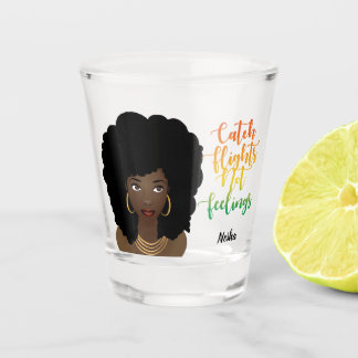 Copo De Shot Pega Voos Sem Sentimentos, Mulher Negra