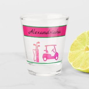 Copo De Shot Peles de Golfe Rosa Pintadas Peles de Golfe Nome d