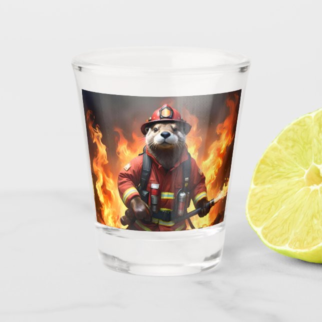 Copo De Shot **"Peles e chamas: O fogo-frio do bombeiro (Frente)