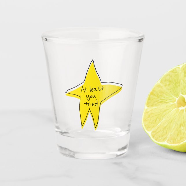 Copo De Shot Pelo Menos Você Tentou - Estrela Amarela (Frente)