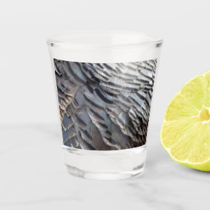 Copo De Shot Penas Turcas Selvagens II Abstrato Nature Design