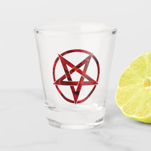 Copo De Shot Pentagrama do Diabo Vermelho