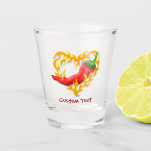 Copo De Shot Pepper Chili com Flame Heart