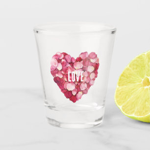 Copo De Shot Pérolas Rosa Rosa Vermelhas Amor Floral
