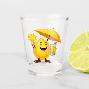 Copo De Shot Personagem de desenho animado Happy Lemon segurand
