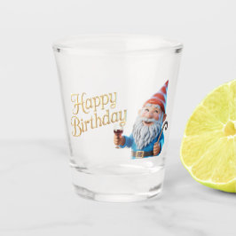 Copo De Shot Personagem de Gnome Gráfico de Aniversário Feliz