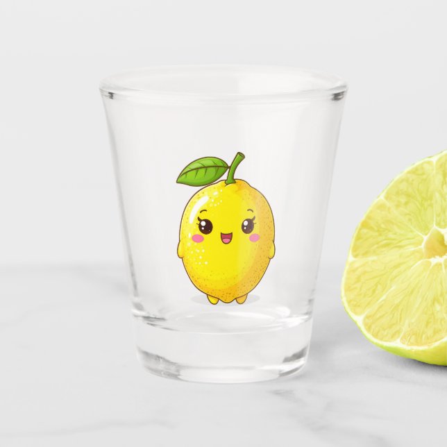 Copo De Shot Personagem de Limão Sorridente Fofo (Frente)