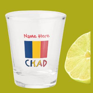 Copo De Shot Personalização Vermelha da Bandeira Chadiana do Ch