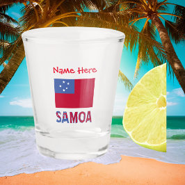Copo De Shot Personalização Vermelha da Bandeira de Samoa e Sam