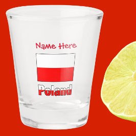 Copo De Shot Personalização Vermelha de Sinalizador Polonês e P