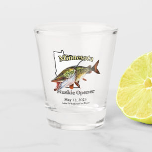 Copo De Shot Personalizado Lago/Data Minnesota Muskie Opener