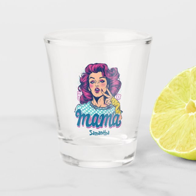 Copo De Shot Personalizado Retro Mama Pop Art (11) (Frente)
