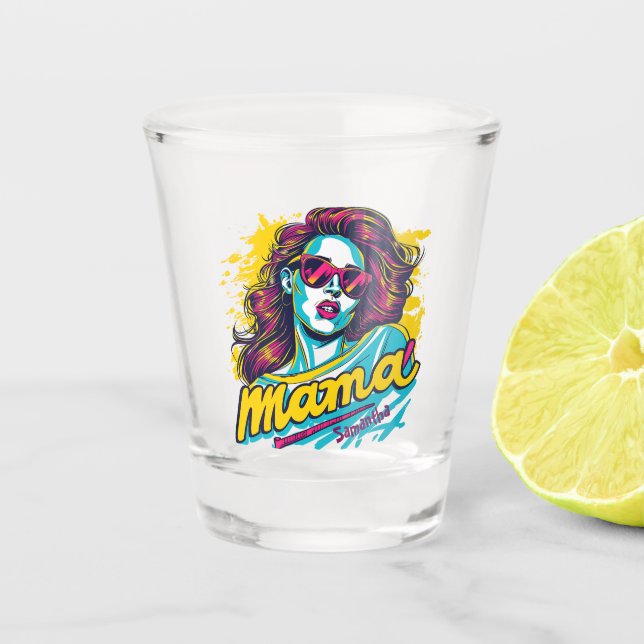 Copo De Shot Personalizado Retro Mama Pop Art (12) (Frente)