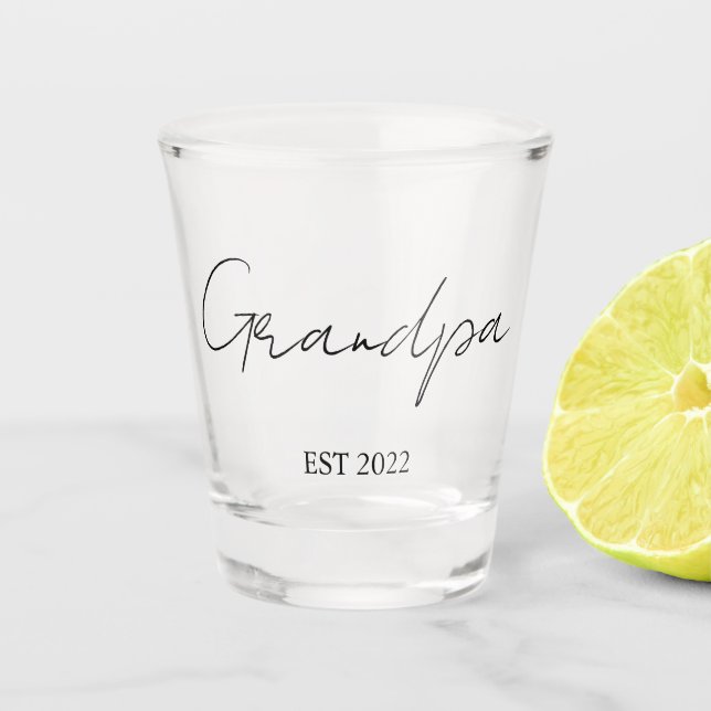 Copo De Shot Personalizado "Vovô Est. [Ano]" Vidro Shot (Frente)
