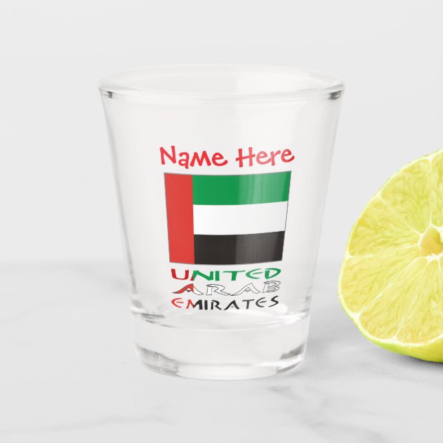 Copo De Shot Personalized United Arab Emirates Flag (Frente)