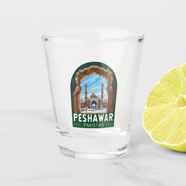 Copo De Shot Peshawar Pakistan Viagem Art Vintage (Frente)