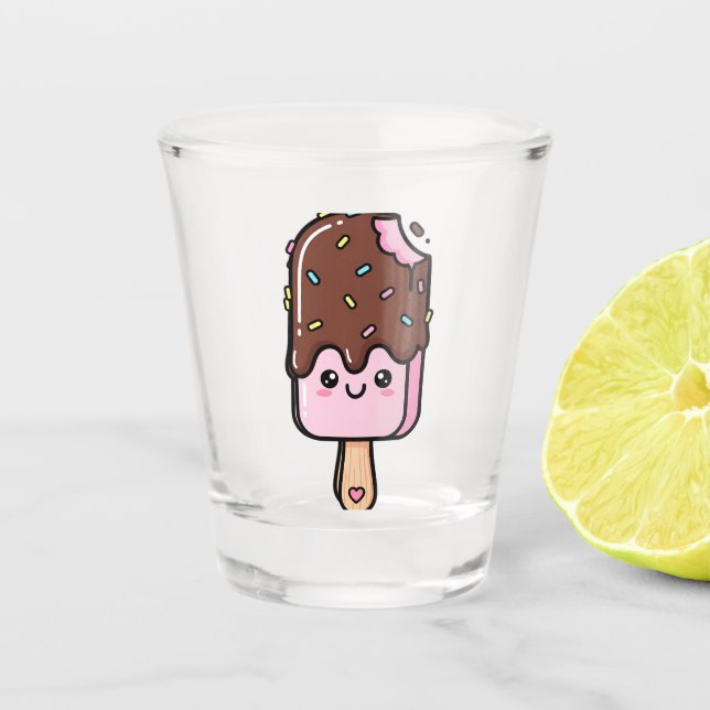 Copo De Shot Picolé Sorridente Kawaii Fofo (Frente)