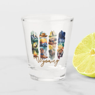 Copo De Shot Pinceladas Cênicas de Wyoming
