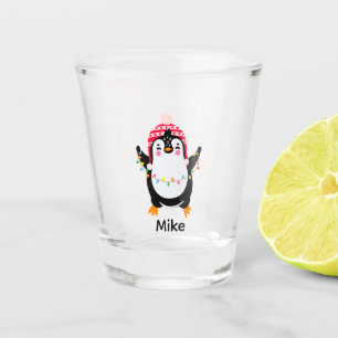 Copo De Shot Pinguim Grelha com Luzes de Natal