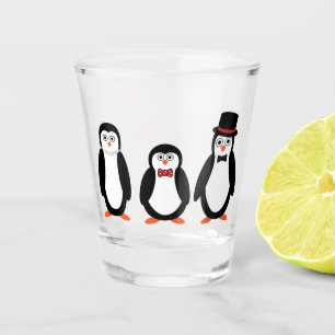 Copo De Shot Pinguins - vidro de tiro