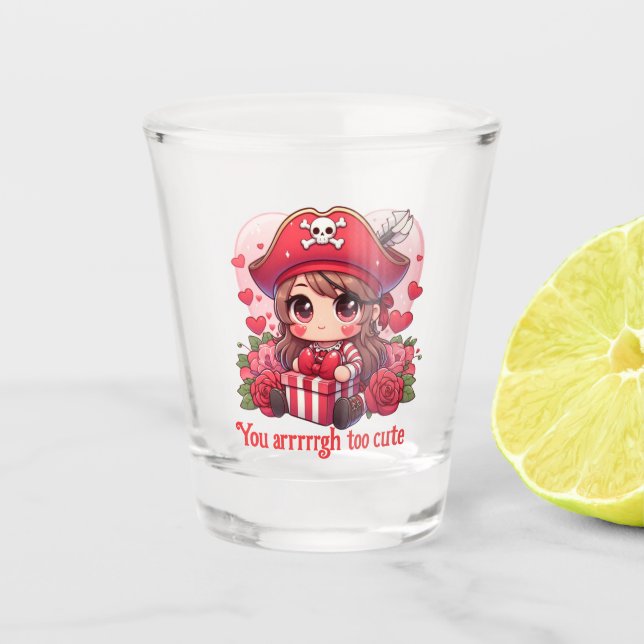 Copo De Shot Pirata de Dia de os namorados (Frente)