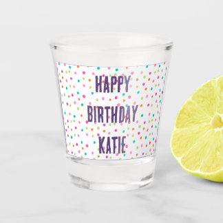 Copo De Shot Placa arco-íris de bolinhas de confetti colorido