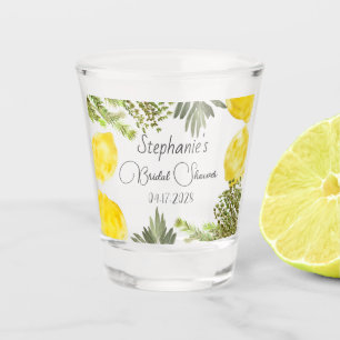 Copo De Shot Plantas Botânicas Limões Chá de panela de Aquarela