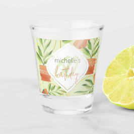 Copo De Shot Plantas Frescas em Vasos de Cerâmica Aquarela