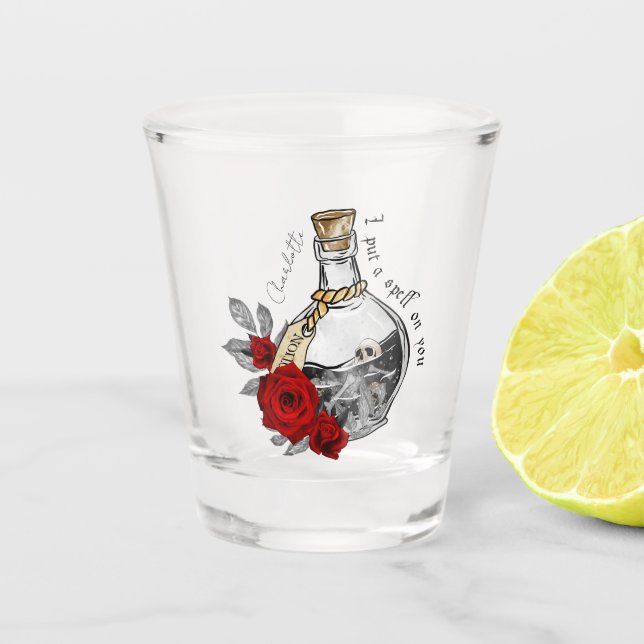 Copo De Shot Poção do Amor da Bruxa Gótica (Frente)
