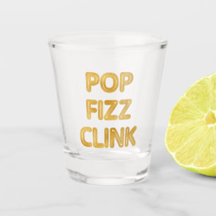 Copo De Shot Pop Fizz Clink Moderna Tipografia de Ano Novo