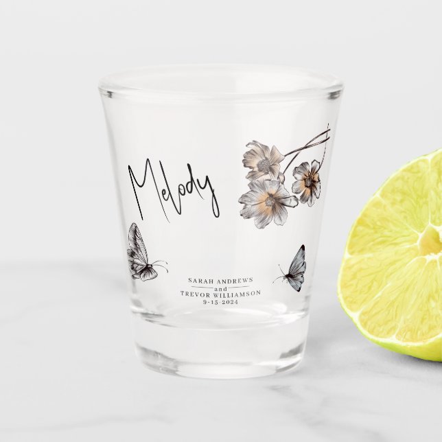 Copo De Shot Poppies Terracotta de Linha Mínima (Frente)