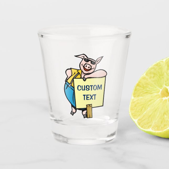 Copo De Shot Porco com Sinal (Frente)