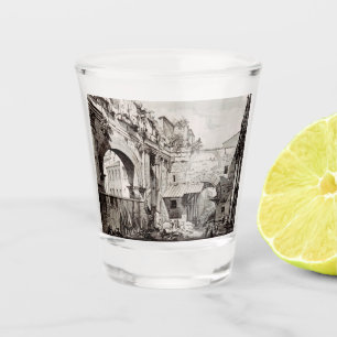 Copo De Shot Pórtico de Otávia Roma Arte Preto e Branco