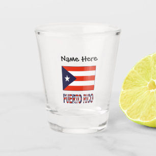 Copo De Shot Porto Rico e Bandeira de Porto Rico com o Seu Nome