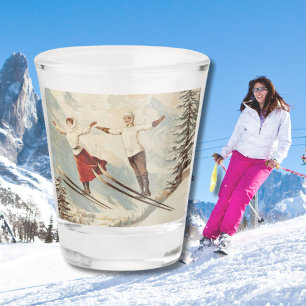 Copo De Shot Poster de Esqui Francês Chamonix Mont Blanc Vintag