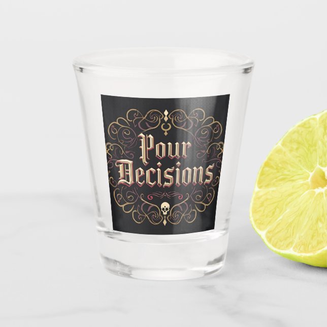 Copo De Shot Pour Decisions Gothic Skull Baroque Shot Glass (Frente)