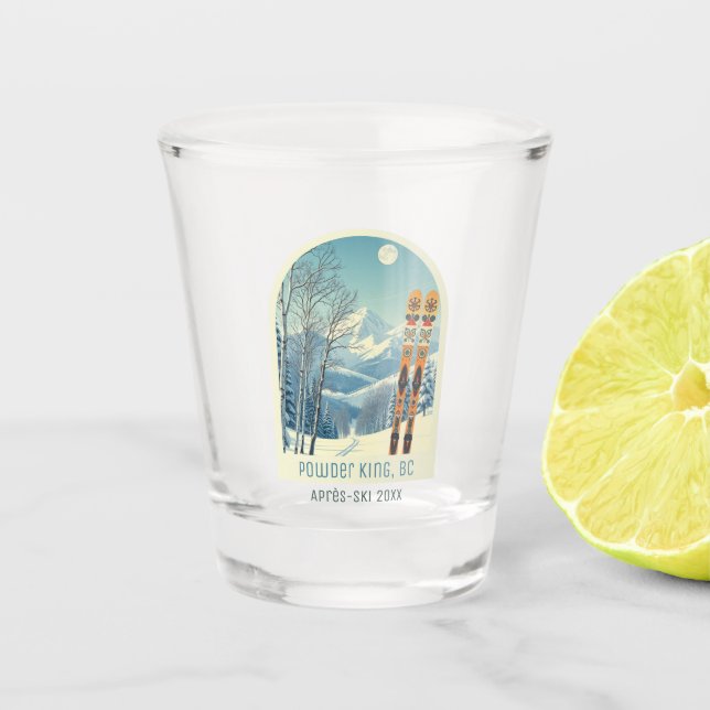 Copo De Shot Powder King BC Canada vacing ski shotglass (Frente)