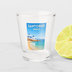Copo De Shot Praia da Grécia Santorini da Viagens vintage Retro