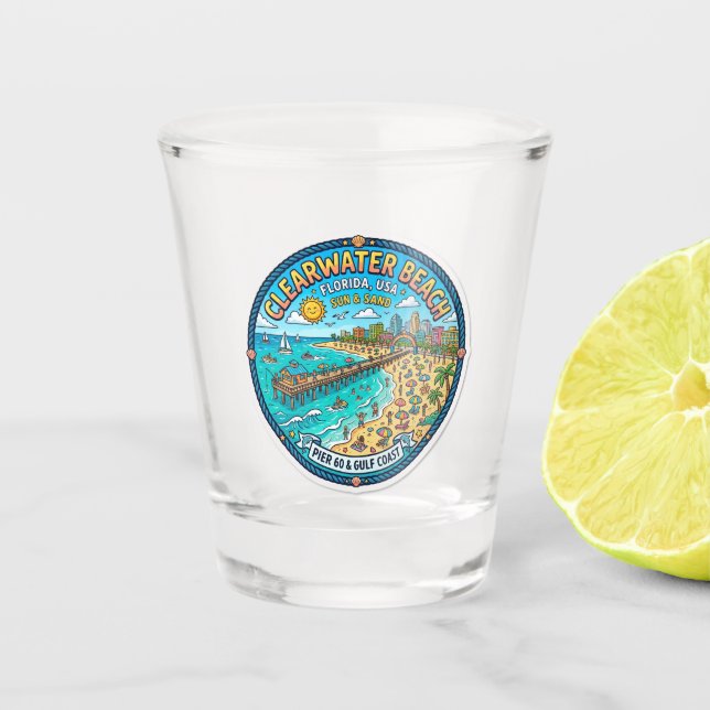 Copo De Shot Praia de Clearwater EUA (Frente)