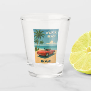 Copo De Shot Praia do Havaii Waikiki, Viagens vintage retrô