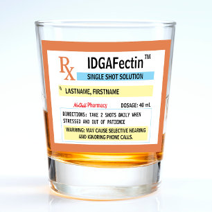 Copo De Shot Prescrição do frasco Engraçado Presente