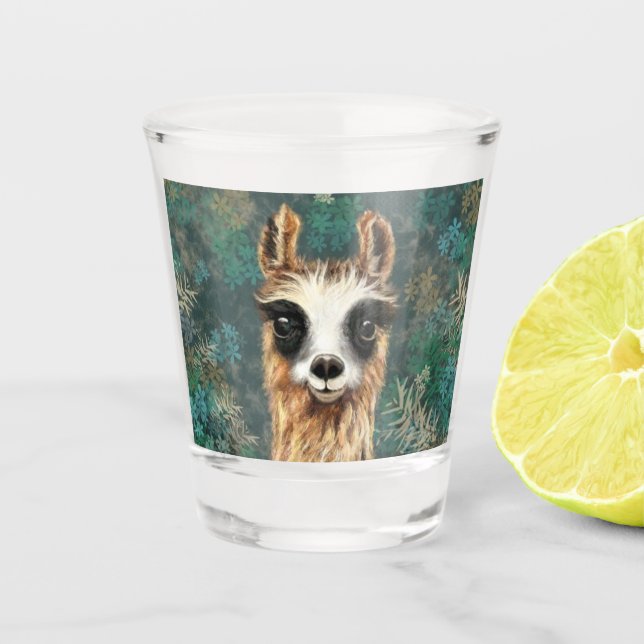Copo De Shot Presente Curioso de Llama, Espetáculo de Vidro - P (Frente)