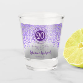 Copo De Shot Presente de aniversário de 20 de cinzas púrpura e 