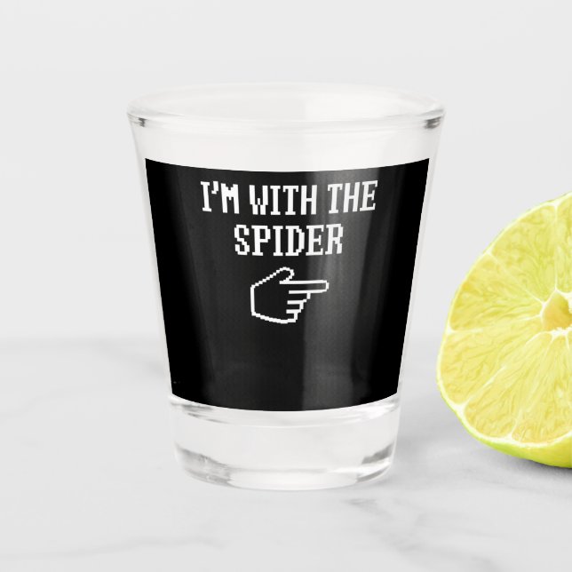 Copo De Shot Presente de aranha | Estou com a fantasia de aranh (Frente)
