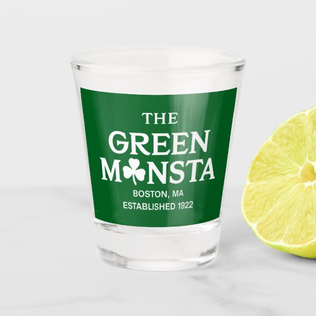 Copo De Shot Presente de beisebol Green Monsta Boston Green Mon (Frente)