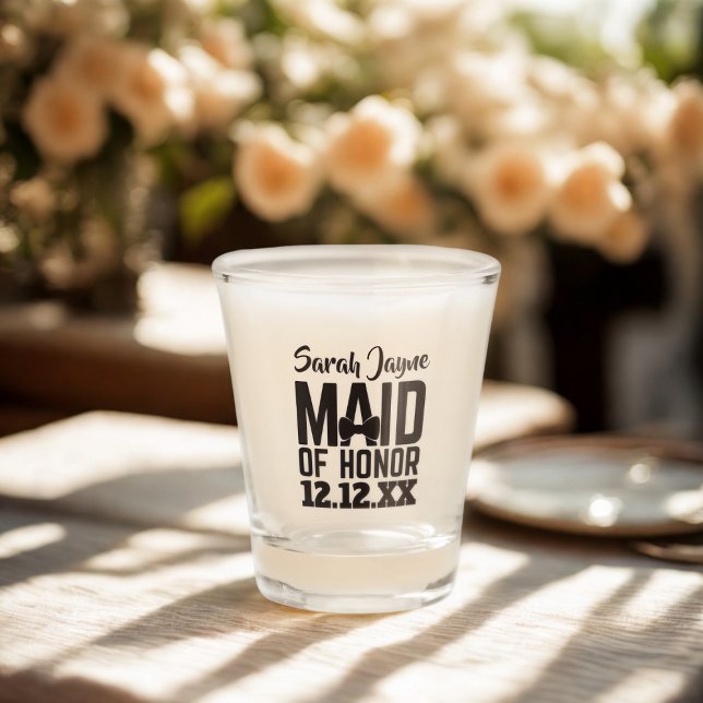 Copo De Shot Presente de Casamento de Proposta de Madrinha de c (A shot glass for your Maid of Honor. Just add her name and your wedding date)