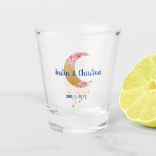 Copo De Shot Presente de Casamento Personalizável Lua Dourada