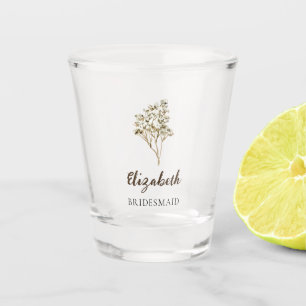 Copo De Shot Presente de Dama de Honra Boho Personalizado Grama